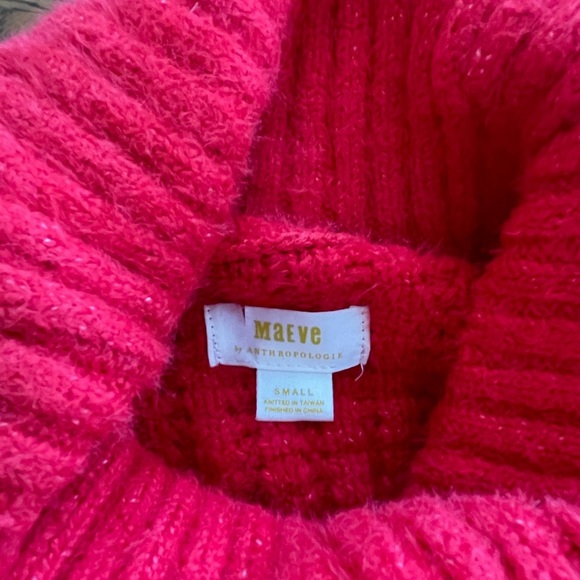 New Anthropologie Maeve Red Cowl Neck Sweater Size Small - Picture 5 of 7